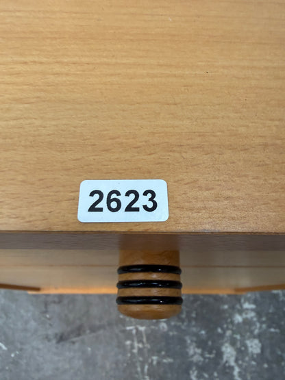 Beech Three-Drawer File Cabinet with Wood Knobs #2623