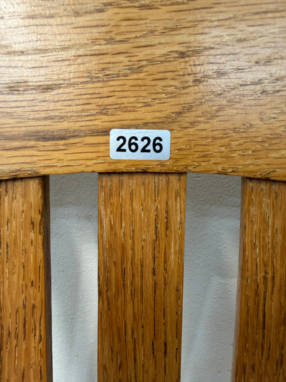 Oak High Slat Back Rocking Chair with Upholstered Seat #2626