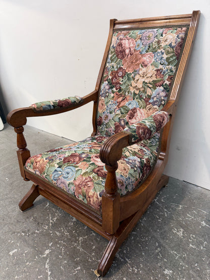 Floral Tapestry Platform Rocker with Wood Frame #2628