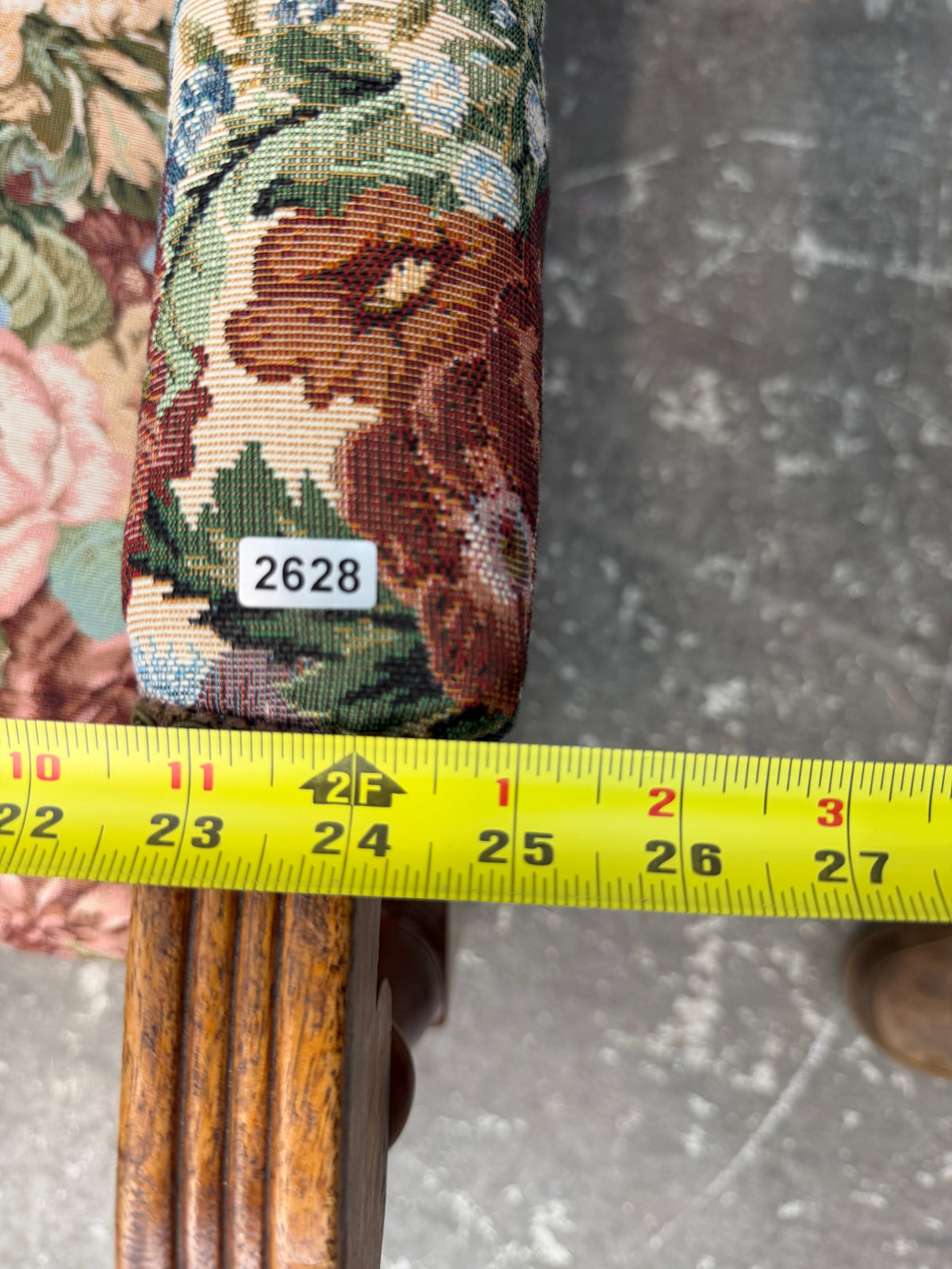 Floral Tapestry Platform Rocker with Wood Frame #2628