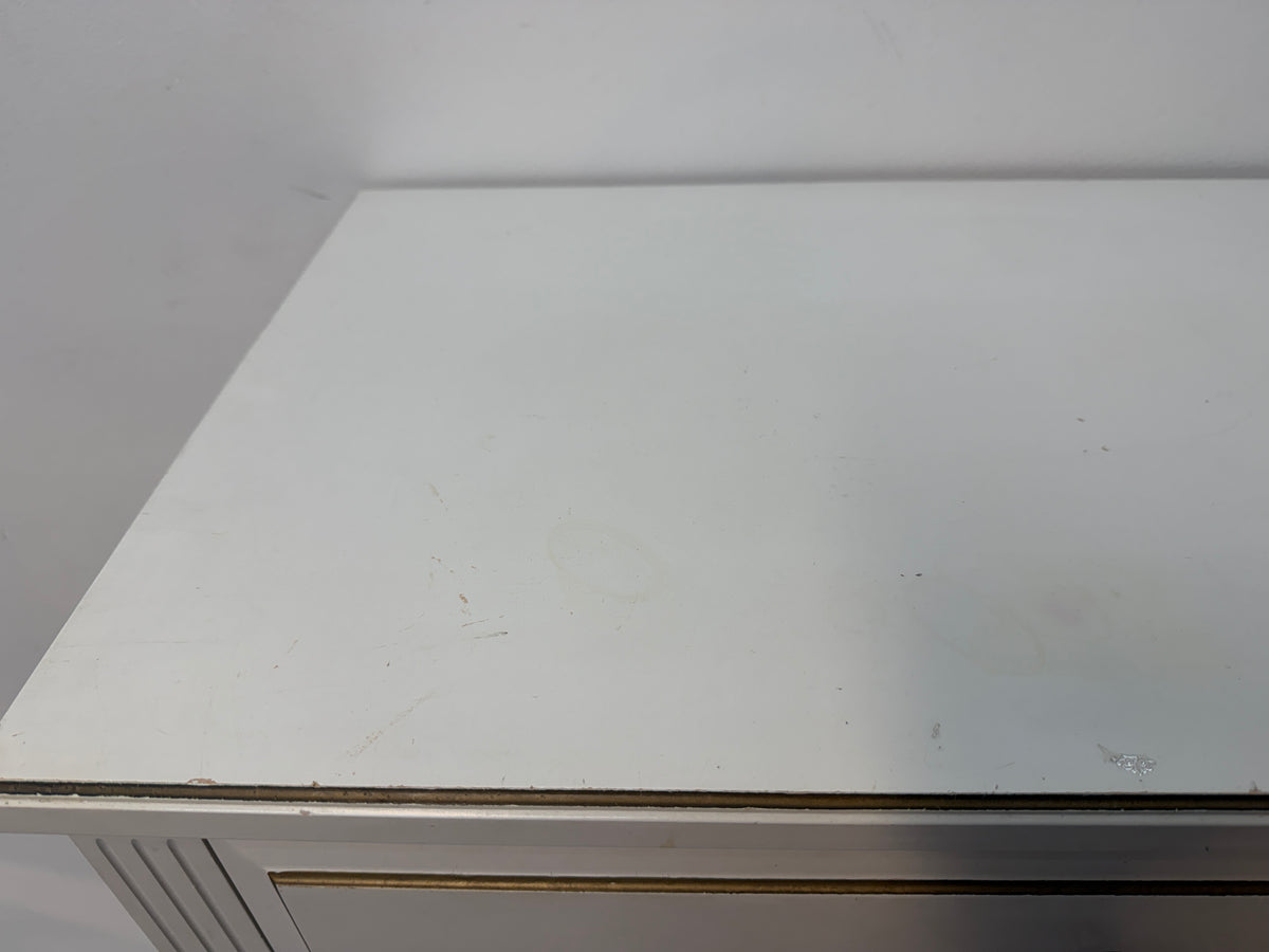 White French Provincial Five-Drawer Tall Chest with Gold Trim #2630