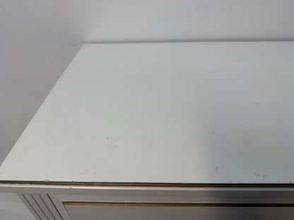 White French Provincial Five-Drawer Tall Chest with Gold Trim #2630