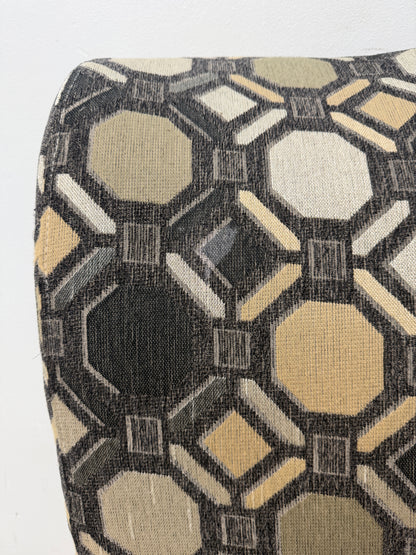 Pair of Geometric Pattern Armless Accent Chairs with Pillows #2632