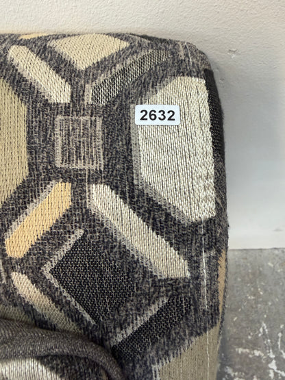Pair of Geometric Pattern Armless Accent Chairs with Pillows #2632