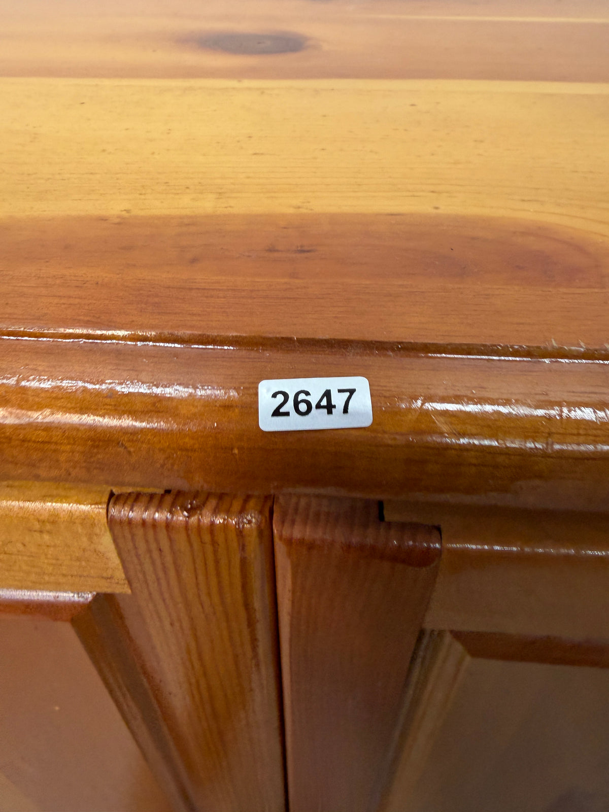 Knotty Pine Two-Door Cabinet with Three Drawers #2647