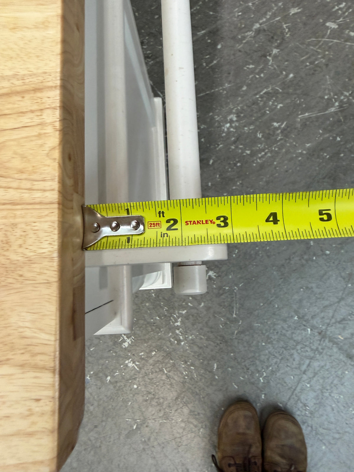 White Kitchen Island with Butcher Block Top and Towel Bars #2649