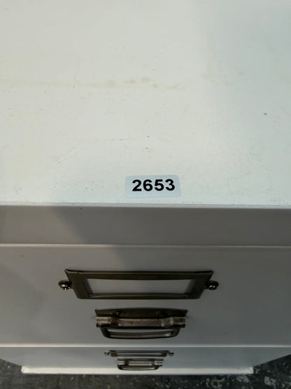 Pottery Barn Bedford White Two-Drawer File Cabinet with Nickel Pulls #2653