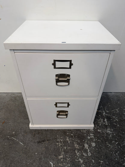 Pottery Barn Bedford White Two-Drawer File Cabinet with Nickel Pulls #2653