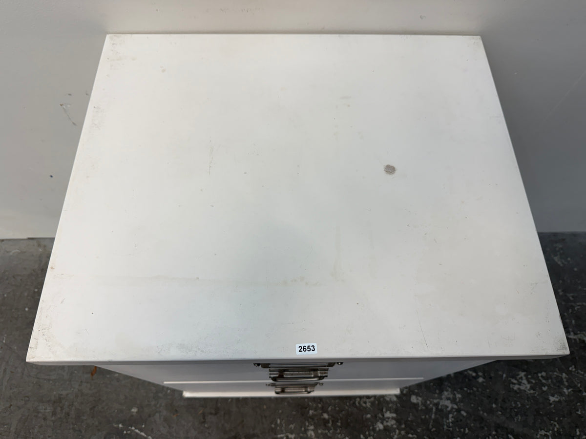 Pottery Barn Bedford White Two-Drawer File Cabinet with Nickel Pulls #2653