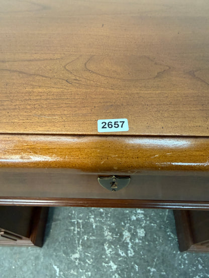 Monitor Furniture Cherry Kneehole Desk with Nine Drawers #2657