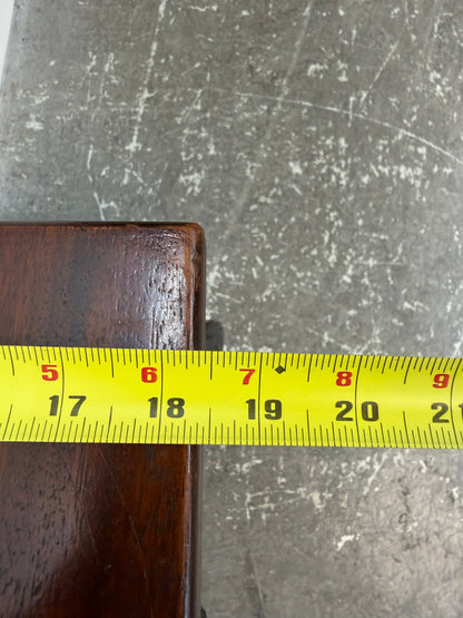 Carved Mahogany Flip Top Side Table with Drawer #2658