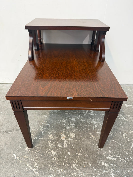Vintage Mahogany Two-Tier Step End Table #2659