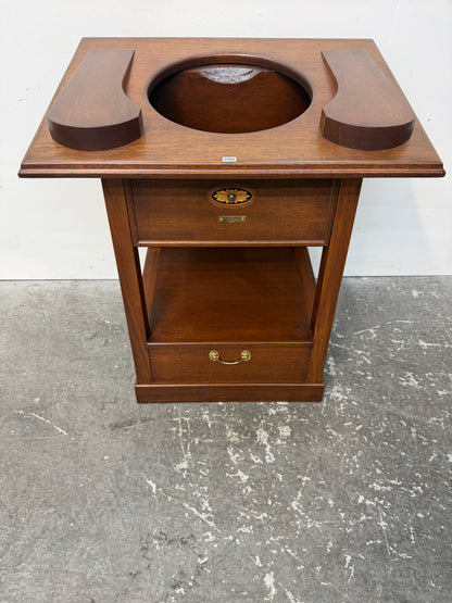 Mahogany Globeholder Washstand Style Cabinet with Inlaid Drawer #2660