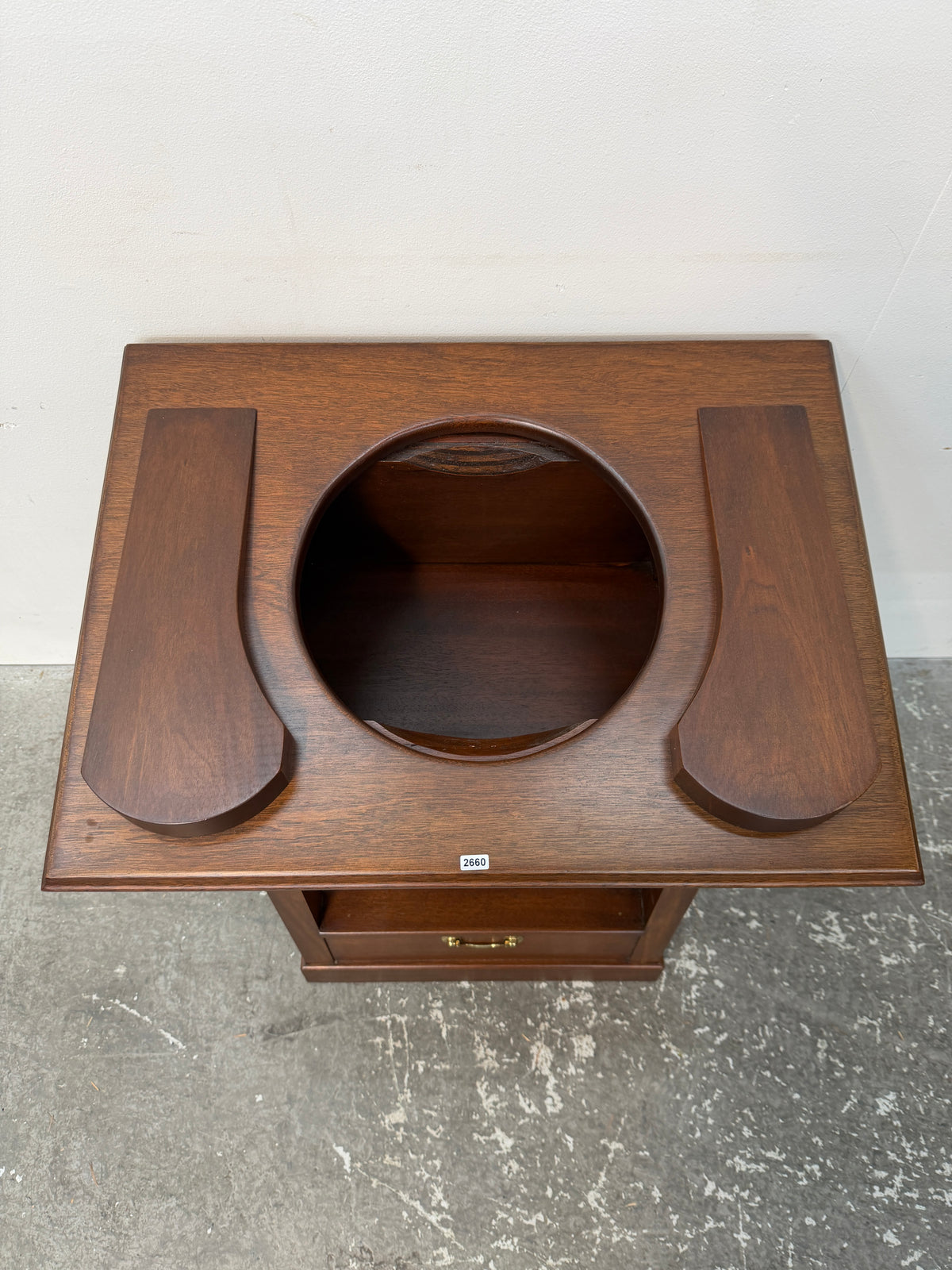 Mahogany Globeholder Washstand Style Cabinet with Inlaid Drawer #2660
