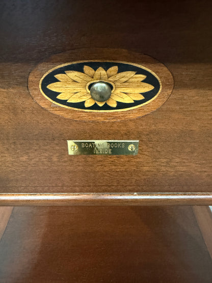 Mahogany Globeholder Washstand Style Cabinet with Inlaid Drawer #2660
