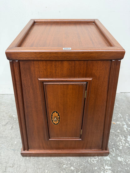 Tapered Mahogany Side Cabinet with Inlaid Door #2661