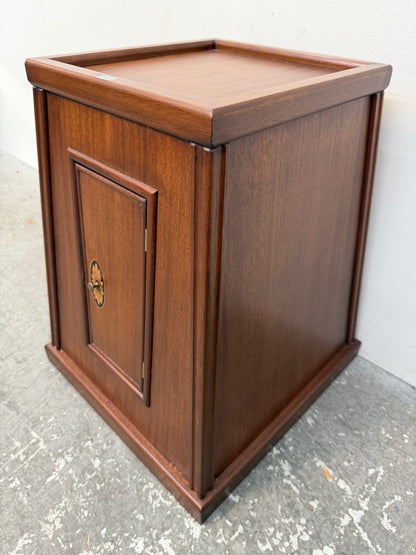 Tapered Mahogany Side Cabinet with Inlaid Door #2661