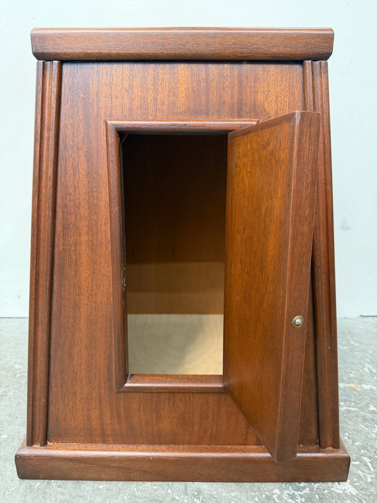 Tapered Mahogany Side Cabinet with Inlaid Door #2661