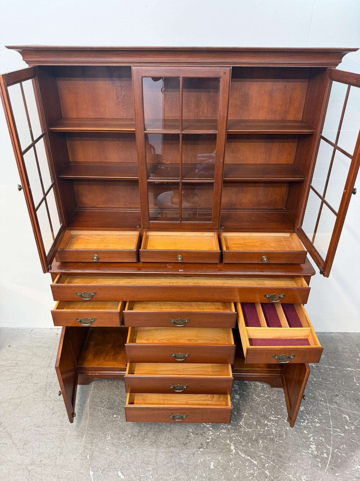 Pennsylvania House Cherry China Hutch with Glass Doors #2665