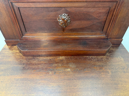 Antique Oak Sideboard with Carved Backsplash #2666