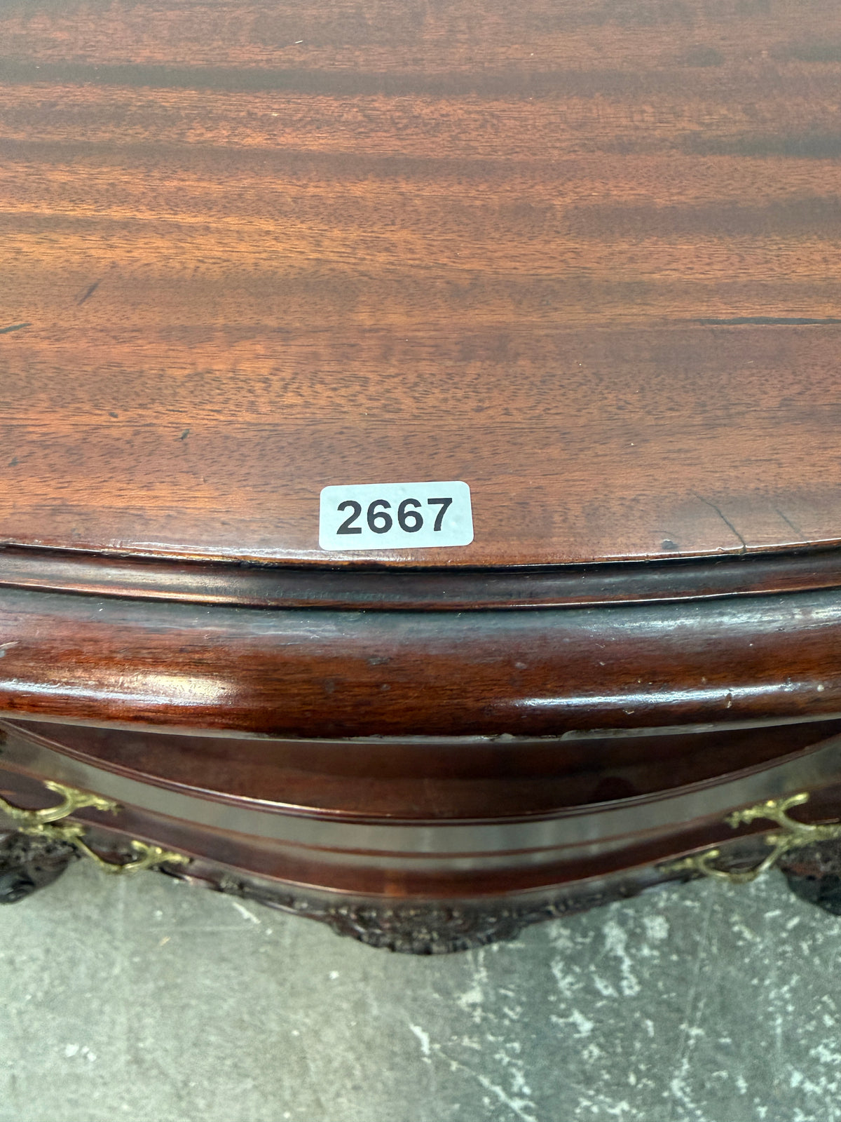 Carved Mahogany Serpentine Chest of Drawers #2667