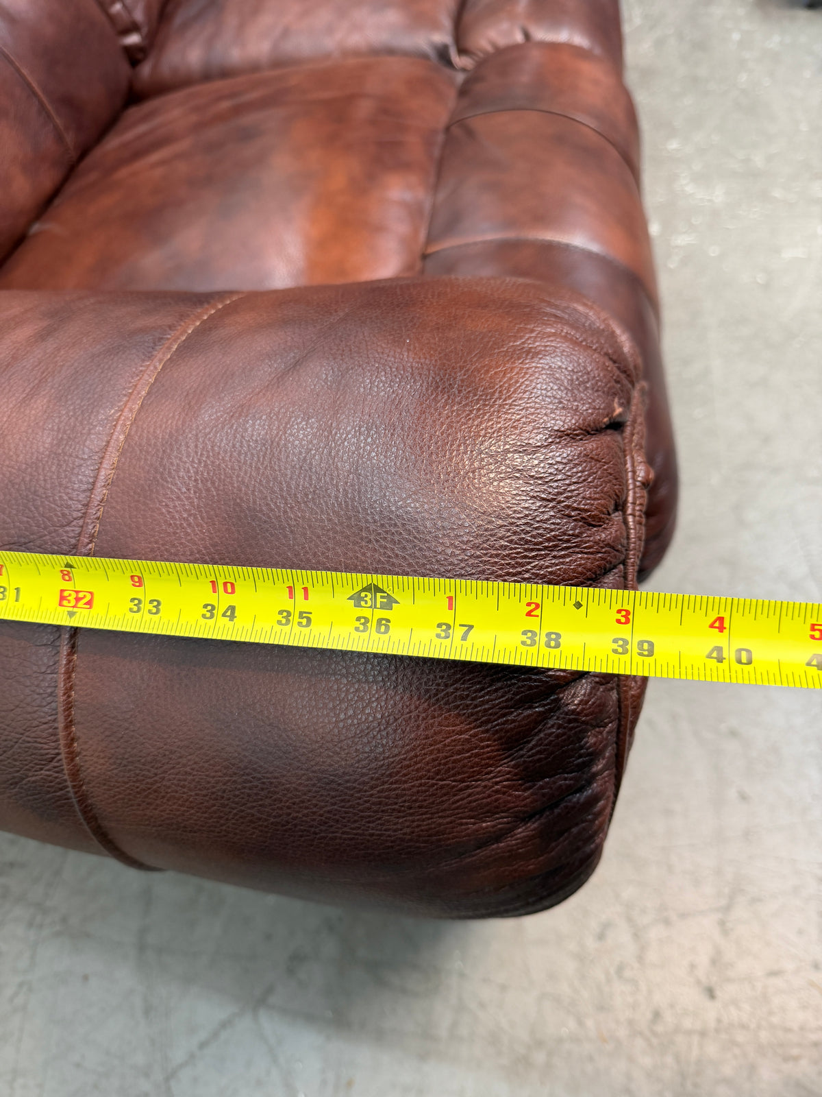 Brown Leather Dual Reclining Sofa with Nailhead Trim #2668