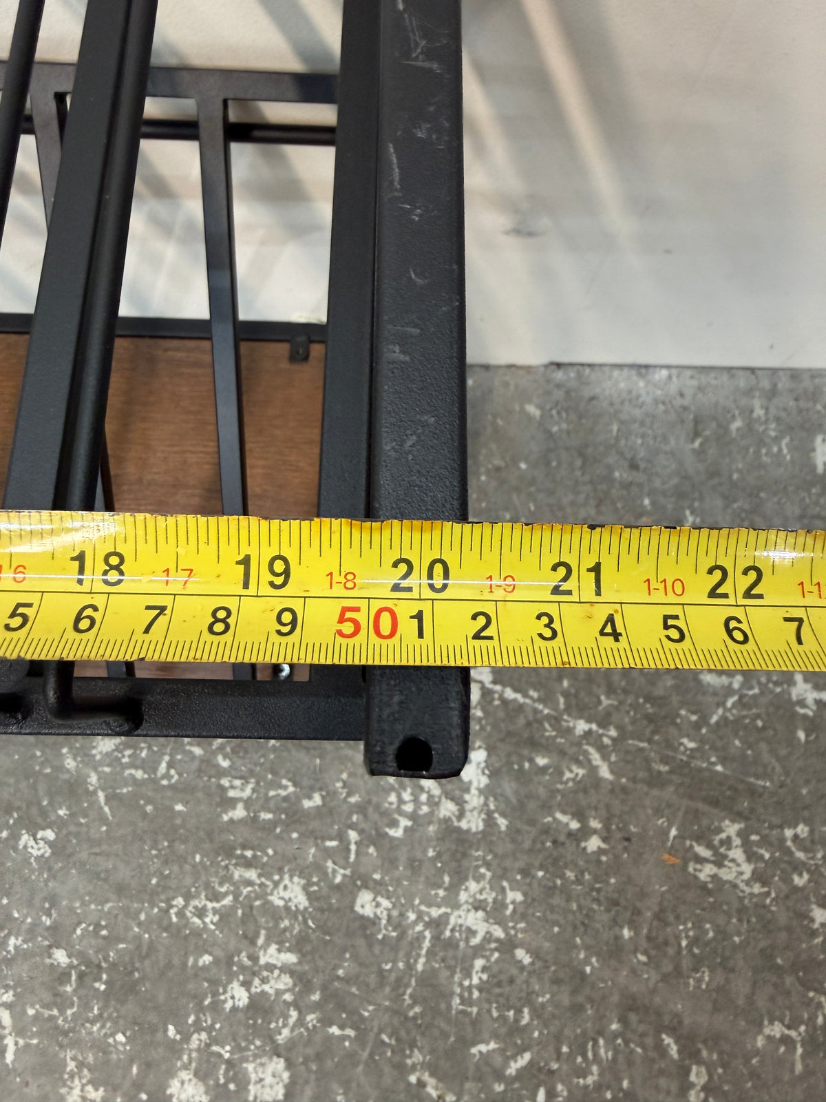 Black Metal Two-Tier Organizer Rack with Wood Shelf #2676