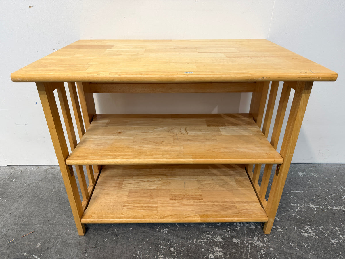 Natural Wood Mission Style Two-Shelf Stand #2679