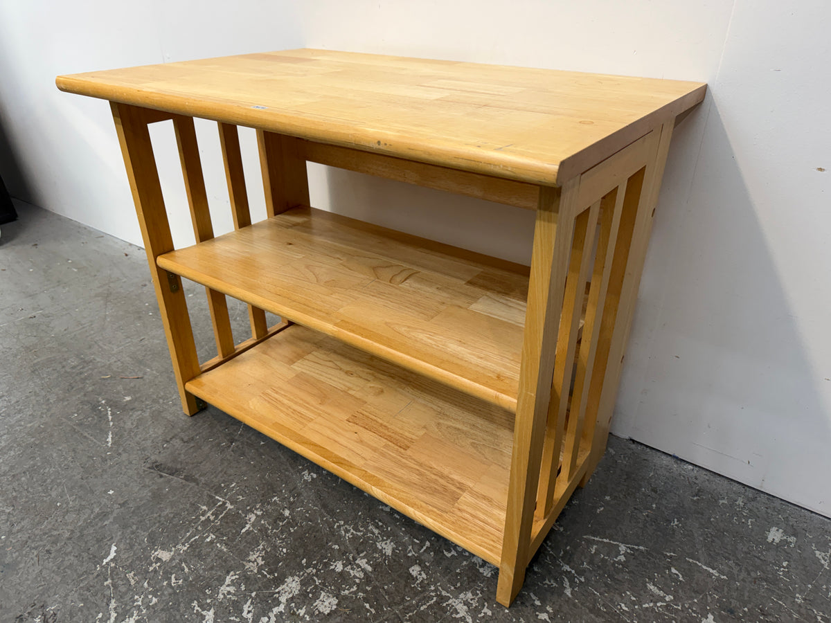 Natural Wood Mission Style Two-Shelf Stand #2679