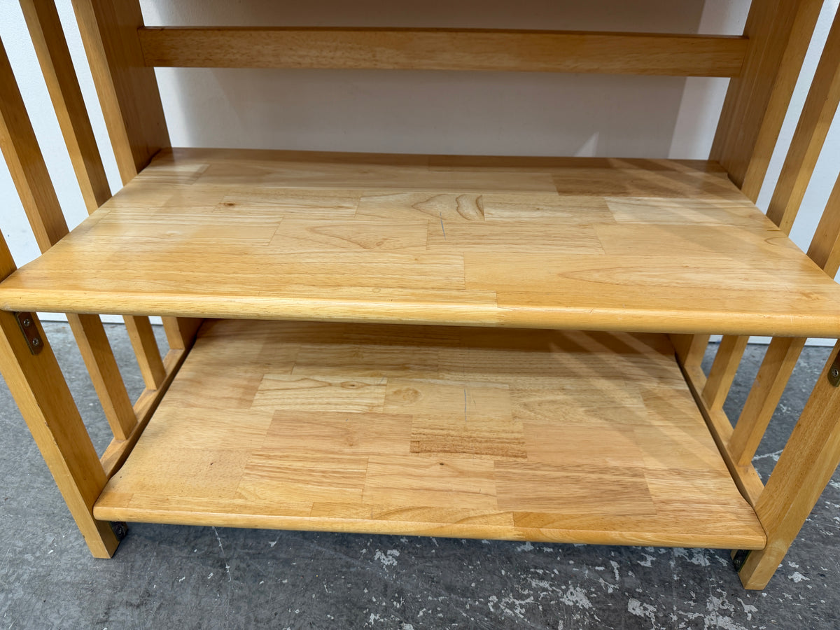 Natural Wood Mission Style Two-Shelf Stand #2679