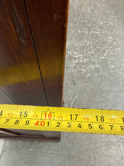 Antique Oak Two-Door Glass Bookcase with Carved Cornice #2682