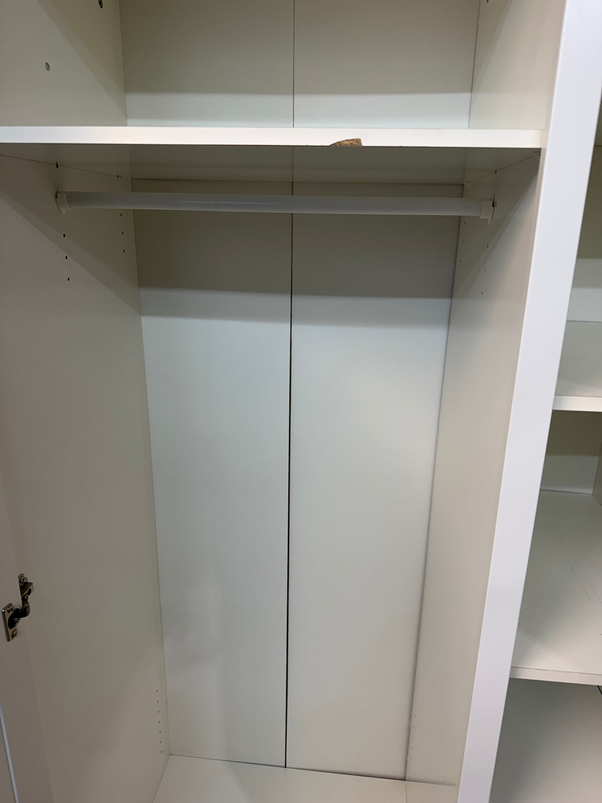 White Two-Door Wardrobe with Shelves and Hanging Rod #2555
