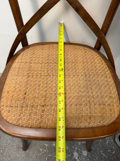 Ballard Designs Cross Back Bistro Chair with Rattan Seat #2556
