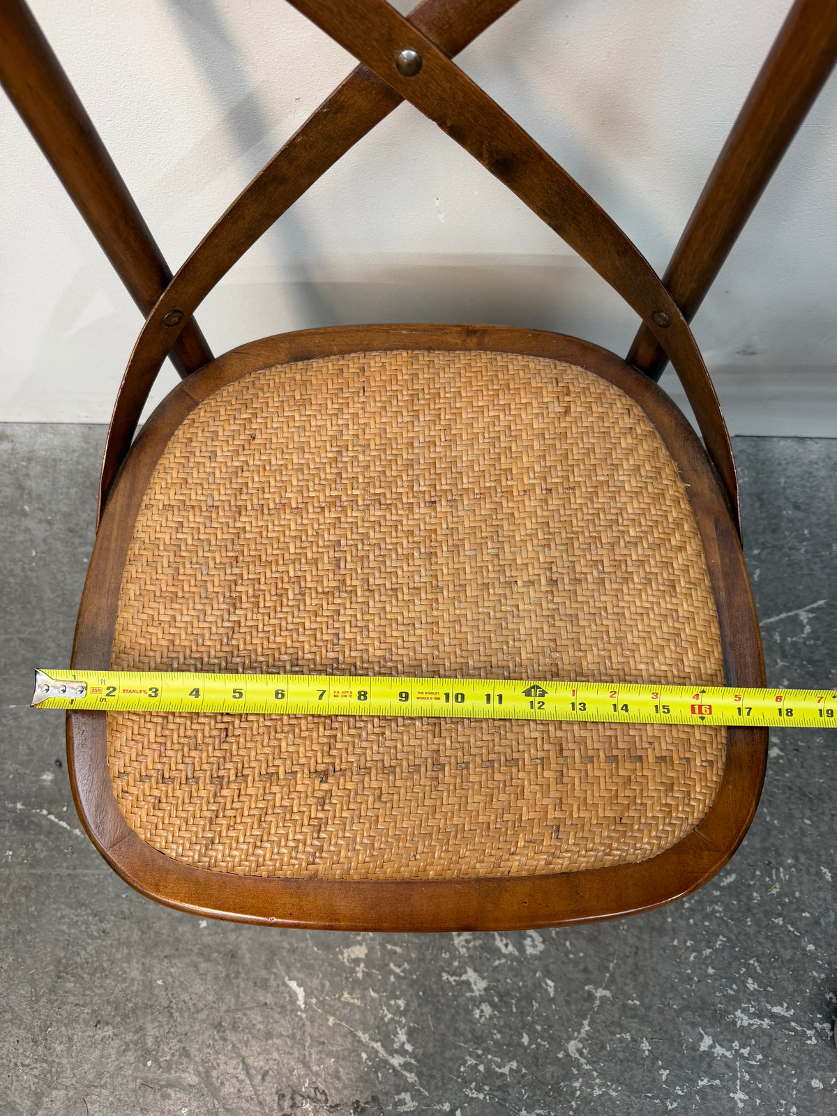 Ballard Designs Cross Back Bistro Chair with Rattan Seat #2556